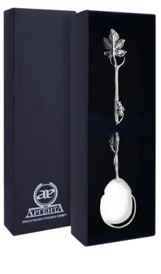 350ЛЖ03801 Серебряная чайная ложка «Виноград»