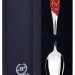715ЛЖ03008 Серебряная чайная ложка «Роза» с золочением и бордовой эмалью в подарочном футляре