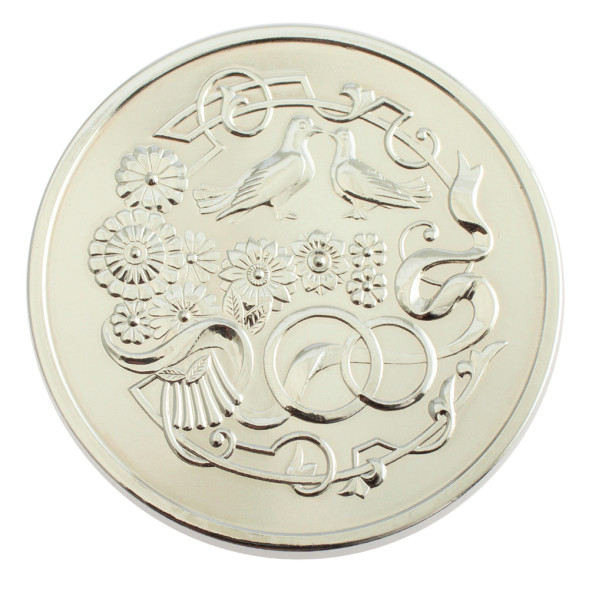 3402029254ф Серебряная монета «Жемчужная свадьба 30 лет» с золочением