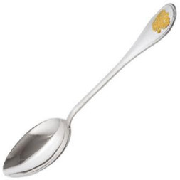 Серебряная десертная ложка «Отечество» с золочением