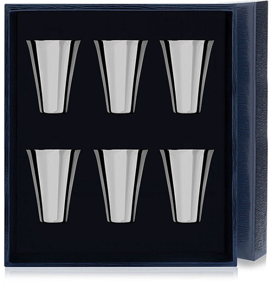 881НБ00801 Набор серебряных стопок «Гладкая» из 6 предметов