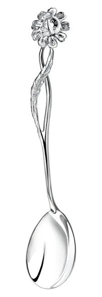 077ЛЖ03801 Серебряная чайная ложка «Ромашка»