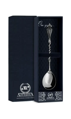 Серебряная чайная ложка «Витая» с чернением