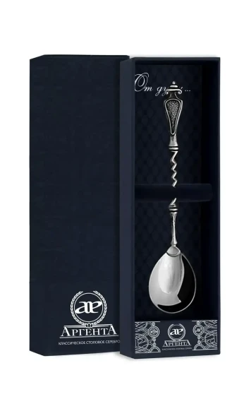 124ЛЖ03806 Серебряная чайная ложка «Витая» с чернением