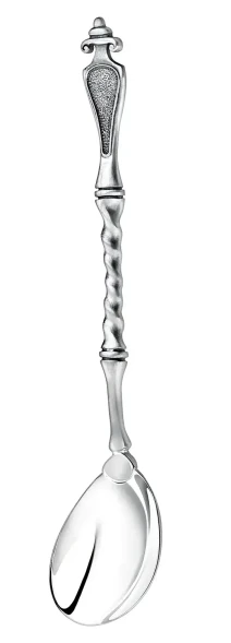 124ЛЖ03806 Серебряная чайная ложка «Витая» с чернением