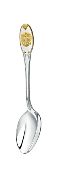 248НБ03802 Серебряный чайный набор «Единство» с золочением на 6 персон (6 предметов)