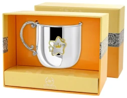 Серебряная детская кружка «Звезда» с золочением