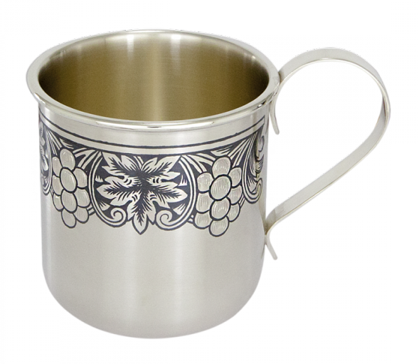 40080024А05 Серебряная детская кружка с чернением