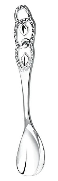 607ЛЖ07801 Серебряная кофейная ложка «Листопад»