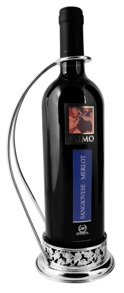 793ПВ00801 Серебряная подставка для бутылки «Виноград»