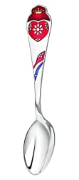 Серебряная детская ложка «Сердечко» с эмалью