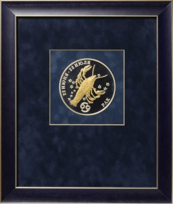 09408 Медаль «Рак» серебро с золочением