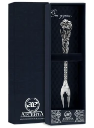 Серебряная вилка для лимона «Симфония» с чернением