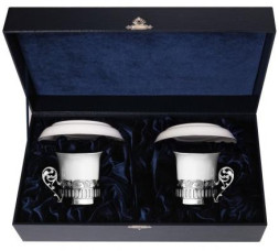 Серебряный кофейный набор «Богема» с блюдцами