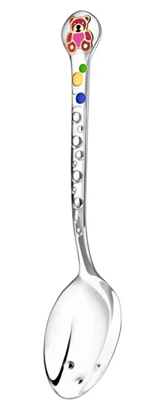 1048НБ05801 Серебряный детский набор с кружкой «Мишка -малышка»