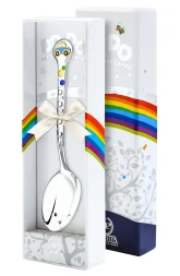 Серебряная детская ложка «Машинка» с эмалью