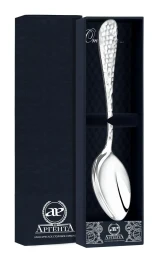 Серебряная столовая ложка "Капелька кованая"