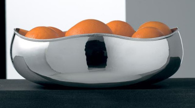 Ваза для фруктов посеребрённая «Жемчужная нить» средняя