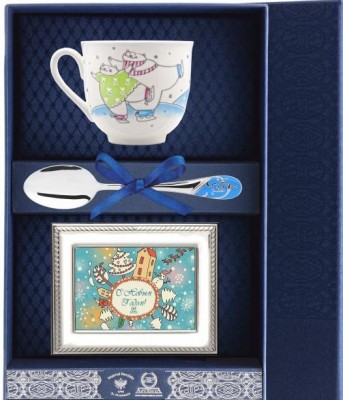 058Ф03 Набор чайный «Ландыш-Фигурное катание» с рамкой для фото в подарочном футляре