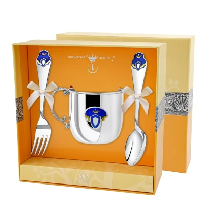 800НБ05808 Набор детского серебра «Принц» с эмалью