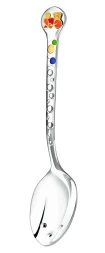 Серебряная детская ложка «Паровозик» с эмалью